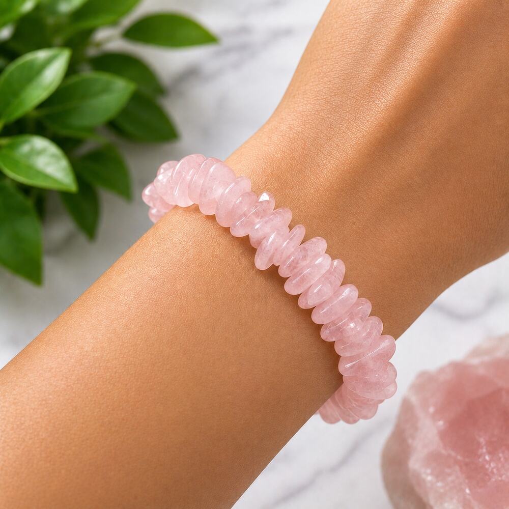 Rose Quartz Chip Bracelet